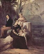 Francesco Hayez Portrait of the family Stampa di Soncino Spain oil painting artist